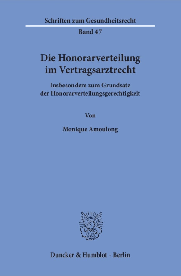 Cover Die Honorarverteilung im Vertragsarztrecht