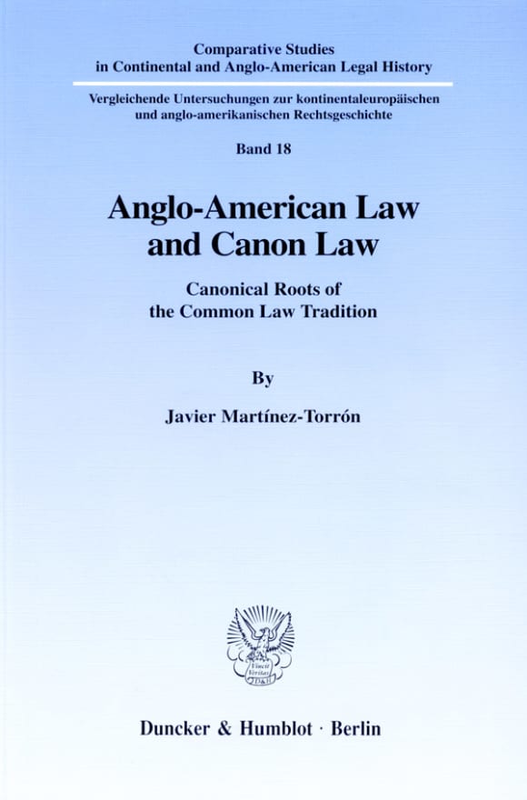 Cover Anglo-American Law and Canon Law