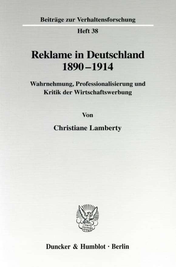 Cover Reklame in Deutschland 1890-1914