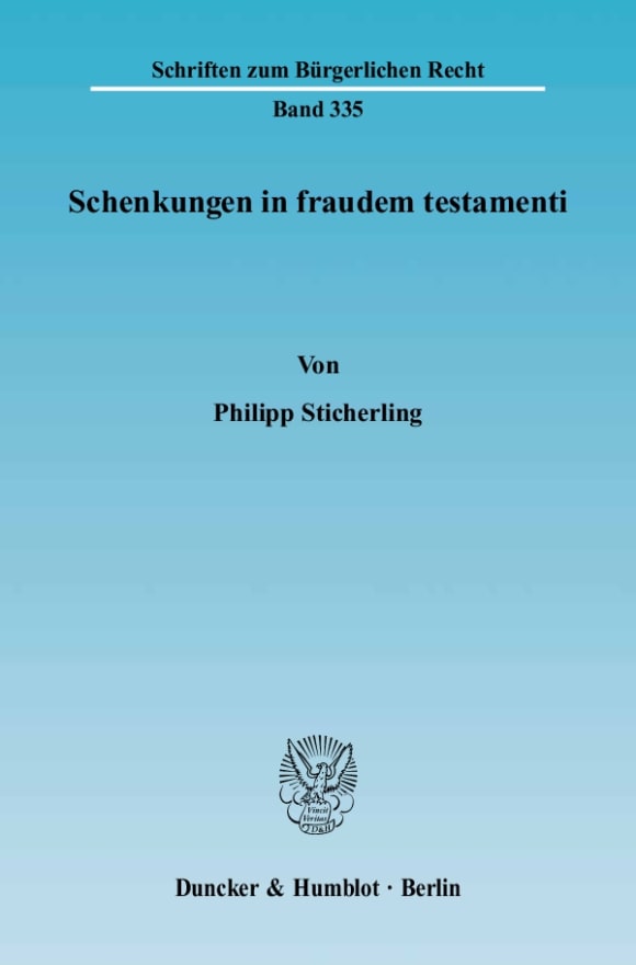 Cover Schenkungen in fraudem testamenti