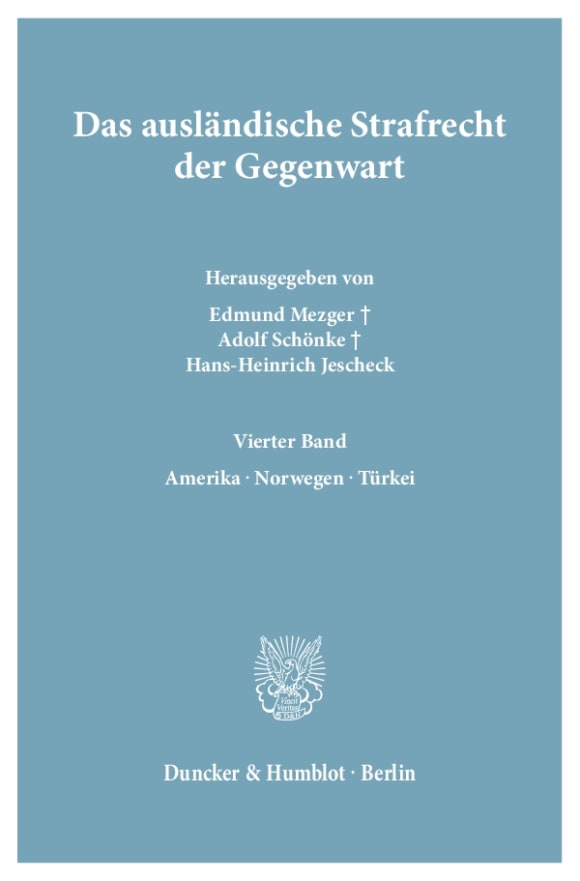 Cover Das ausländische Strafrecht der Gegenwart