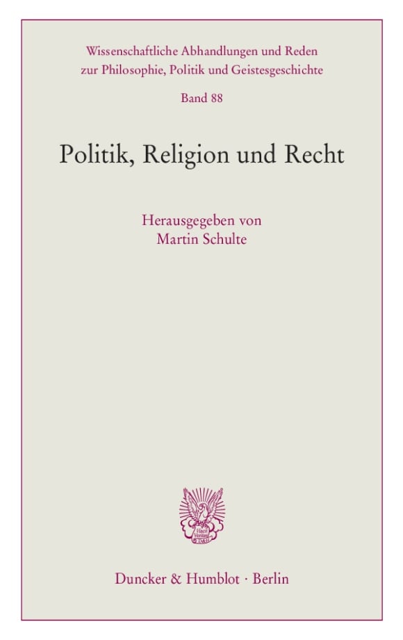 Cover Politik, Religion und Recht