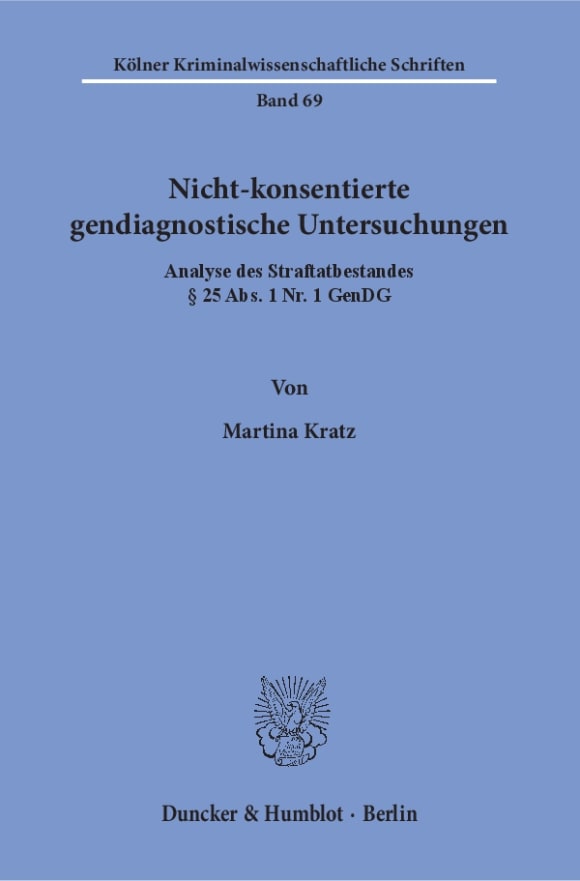 Cover Nicht-konsentierte gendiagnostische Untersuchungen