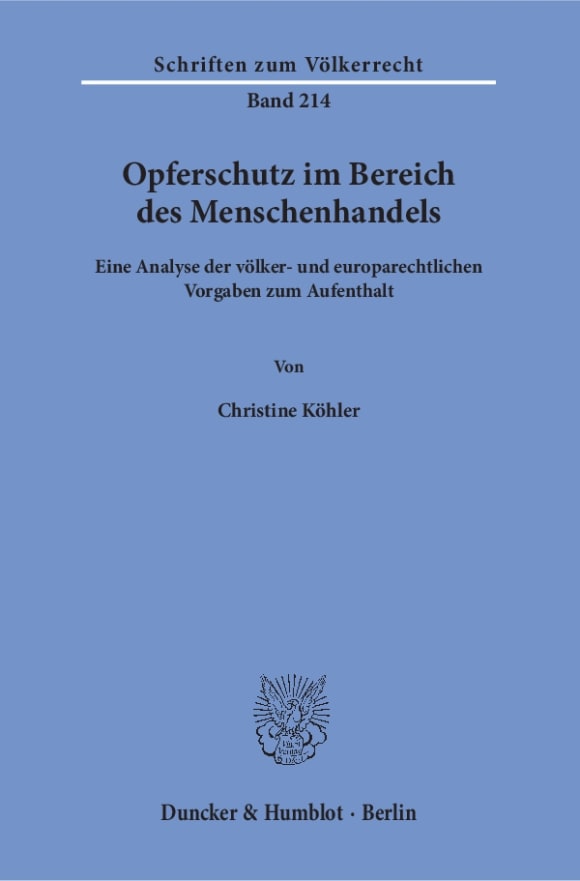 Cover Opferschutz im Bereich des Menschenhandels