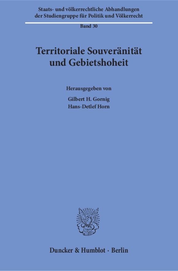 Cover Territoriale Souveränität und Gebietshoheit