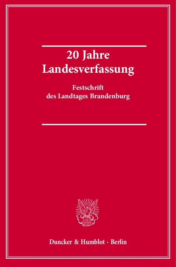 Cover 20 Jahre Landesverfassung