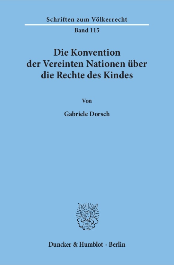 Cover Die Konvention der Vereinten Nationen über die Rechte des Kindes