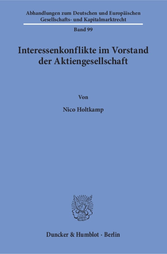 Cover Interessenkonflikte im Vorstand der Aktiengesellschaft