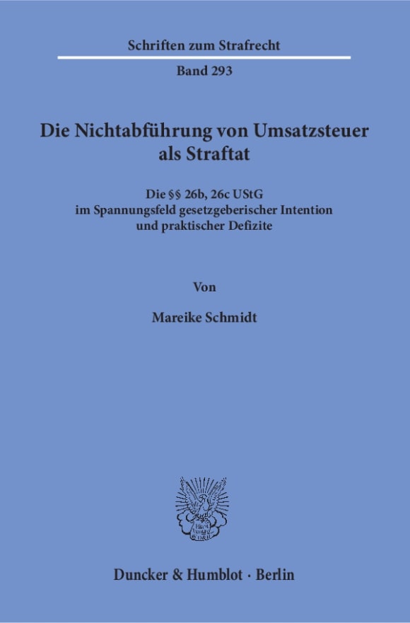 Cover Die Nichtabführung von Umsatzsteuer als Straftat