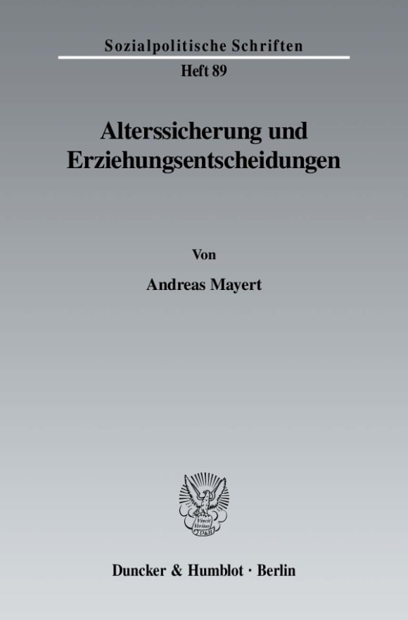 Cover Alterssicherung und Erziehungsentscheidungen