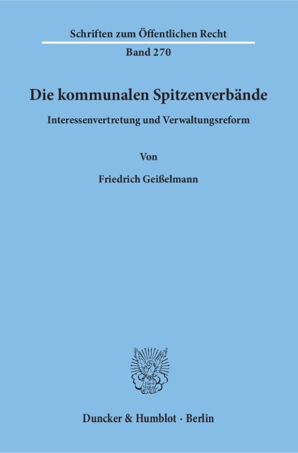 Cover Die kommunalen Spitzenverbände