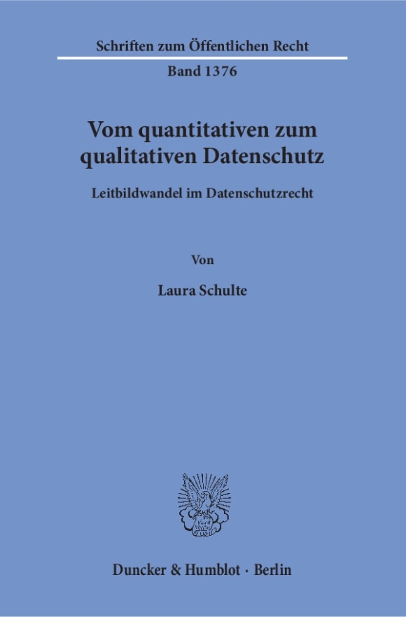 Cover Vom quantitativen zum qualitativen Datenschutz