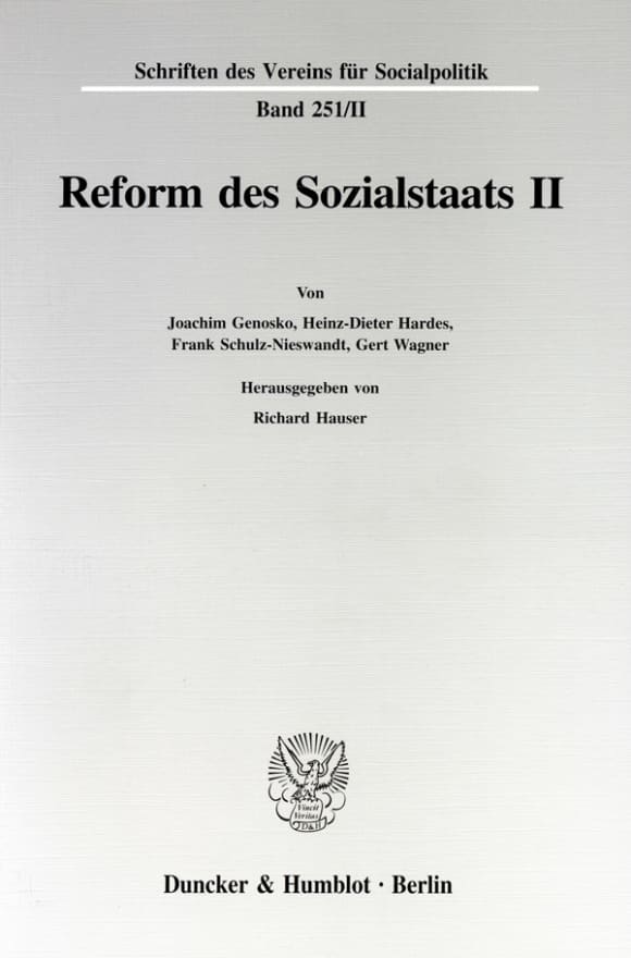 Cover Reform des Sozialstaats II