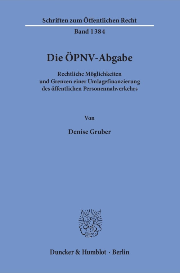 Cover Die ÖPNV-Abgabe