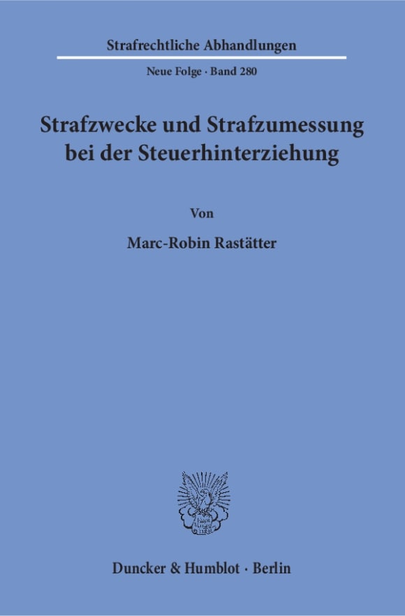 Cover Strafzwecke und Strafzumessung bei der Steuerhinterziehung