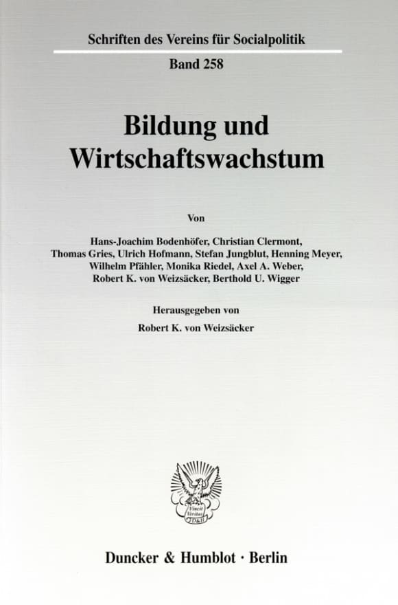 Cover Bildung und Wirtschaftswachstum