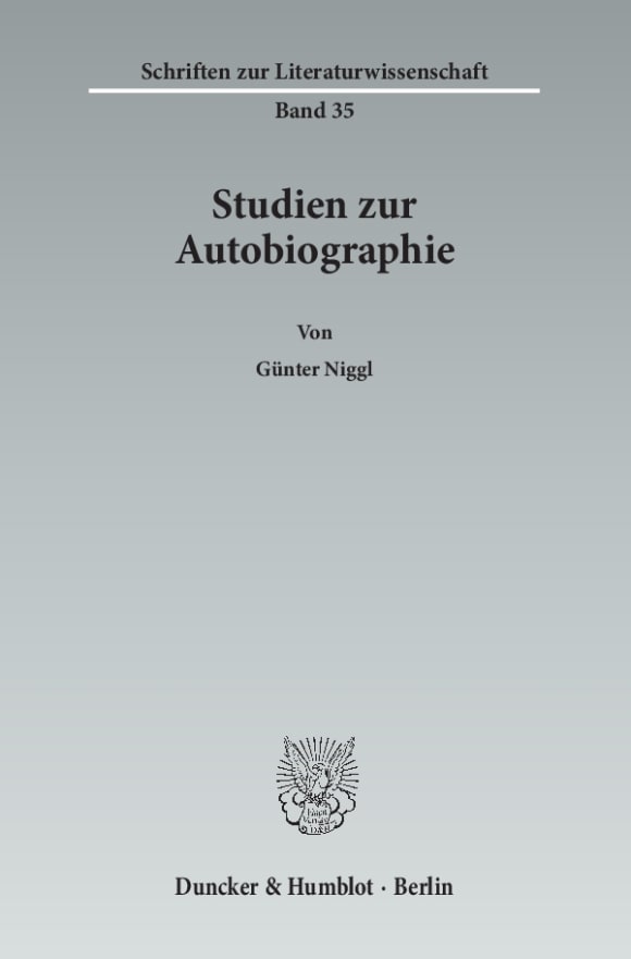 Cover Studien zur Autobiographie