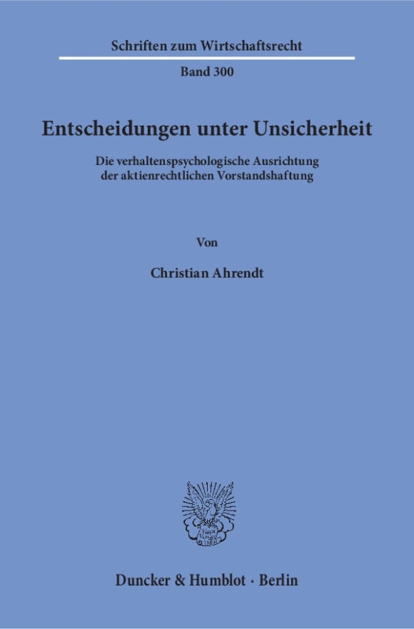 Cover Entscheidungen unter Unsicherheit