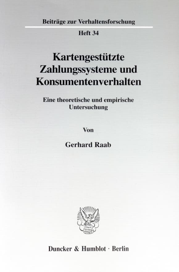 Cover Kartengestützte Zahlungssysteme und Konsumentenverhalten