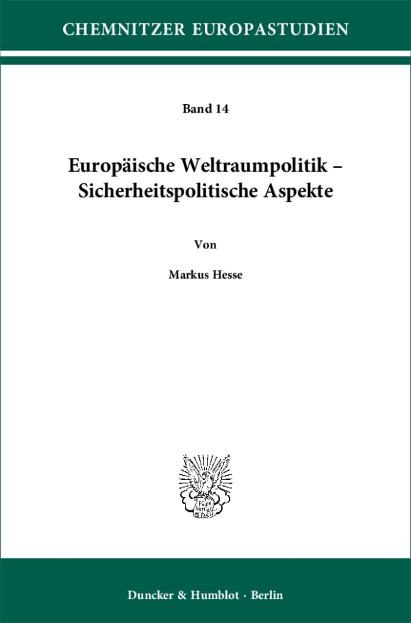 Cover Europäische Weltraumpolitik – Sicherheitspolitische Aspekte