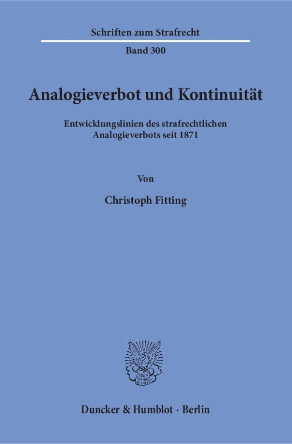 Cover Analogieverbot und Kontinuität