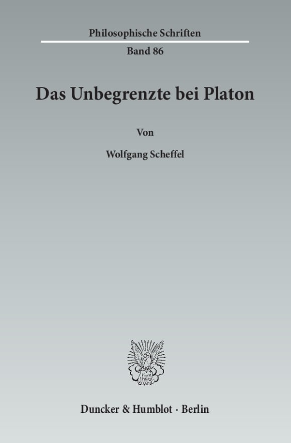 Cover Das Unbegrenzte bei Platon