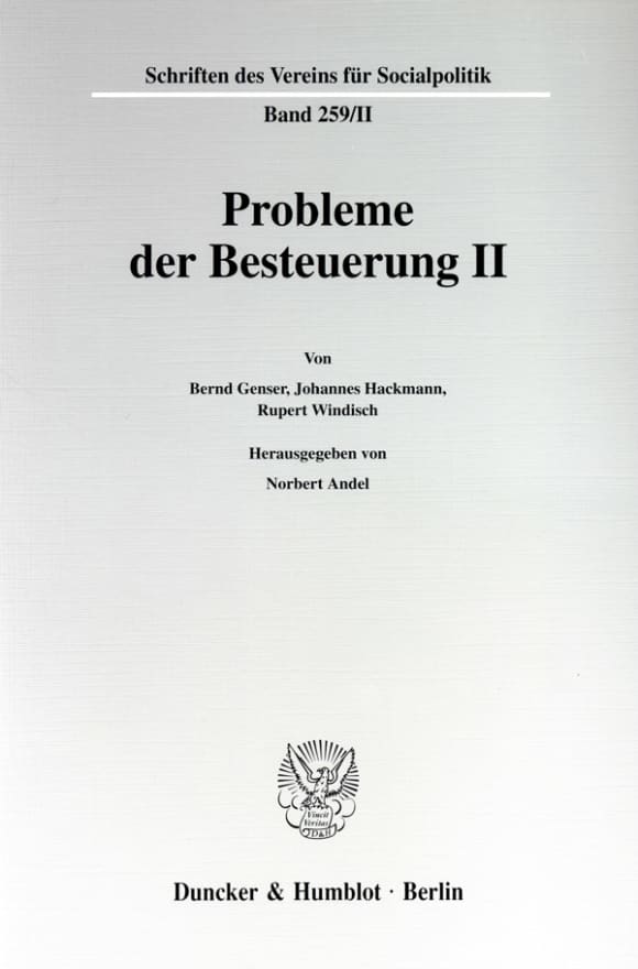 Cover Probleme der Besteuerung II