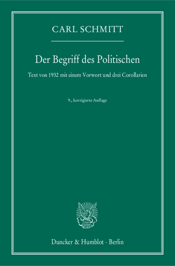 Cover Der Begriff des Politischen