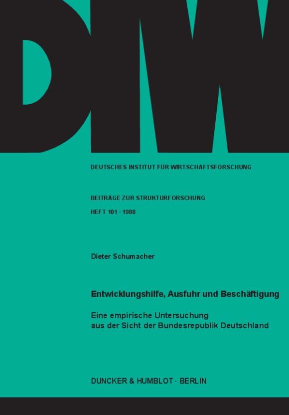 Cover Entwicklungshilfe, Ausfuhr und Beschäftigung