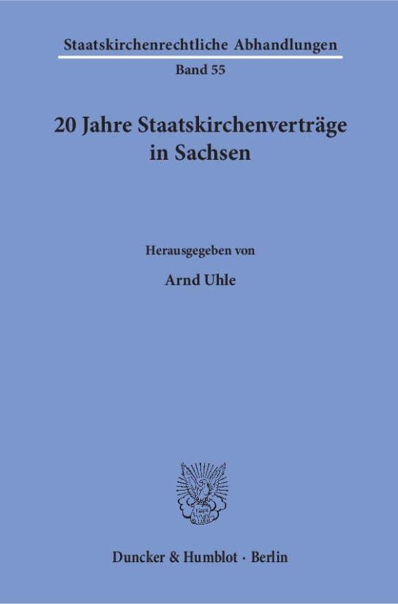 Cover 20 Jahre Staatskirchenverträge in Sachsen