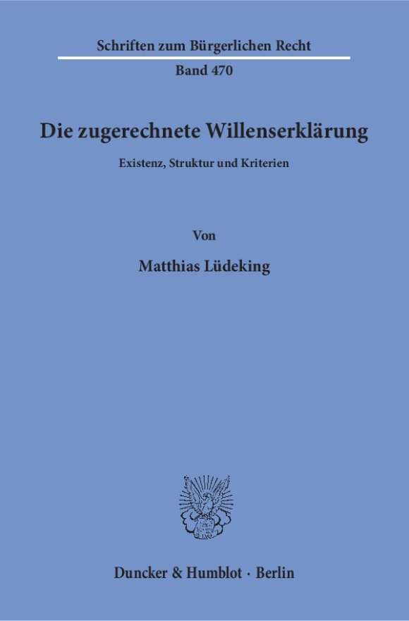 Cover Die zugerechnete Willenserklärung