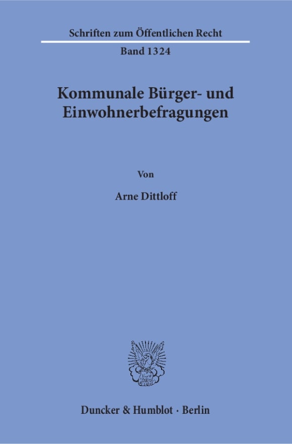 Cover Kommunale Bürger- und Einwohnerbefragungen