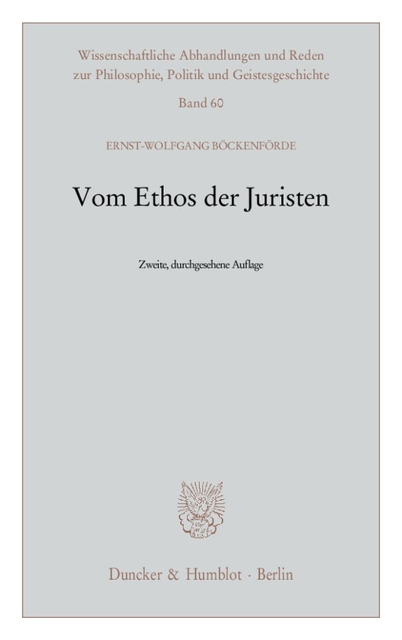 Cover Vom Ethos der Juristen