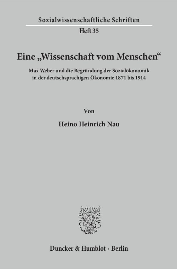 Cover Eine »Wissenschaft vom Menschen«