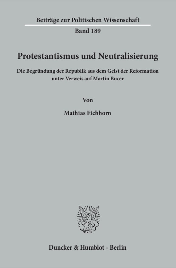 Cover Protestantismus und Neutralisierung