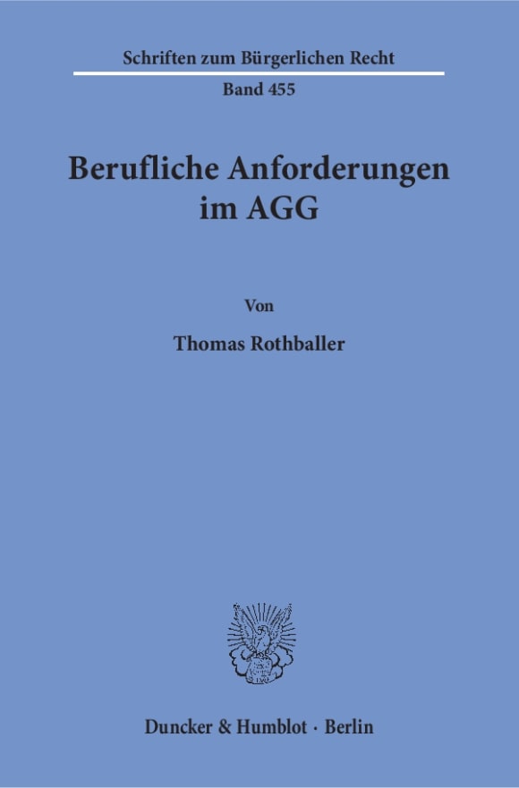 Cover Berufliche Anforderungen im AGG