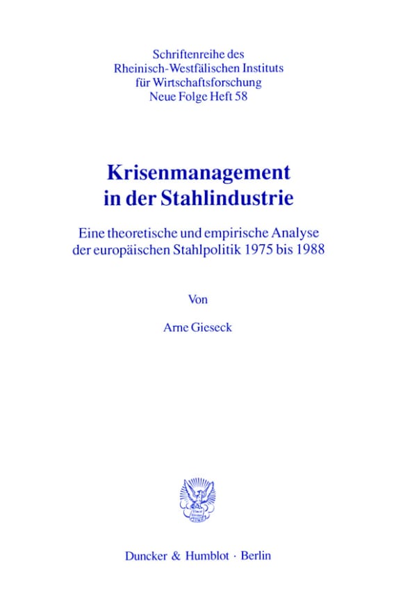 Cover Krisenmanagement in der Stahlindustrie