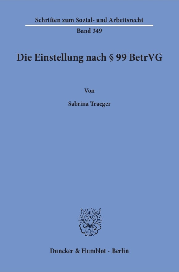 Cover Die Einstellung nach § 99 BetrVG