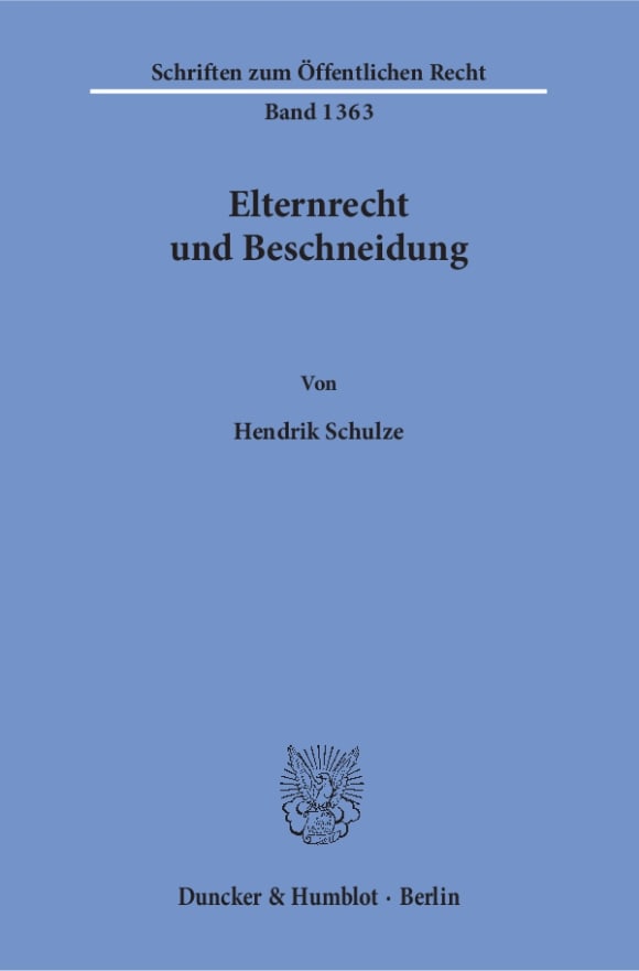 Cover Elternrecht und Beschneidung