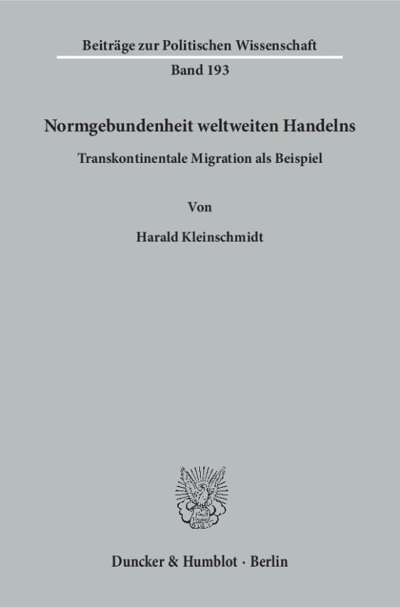 Cover Normgebundenheit weltweiten Handelns