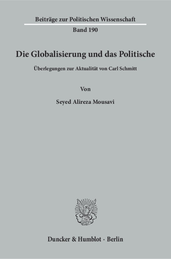 Cover Die Globalisierung und das Politische