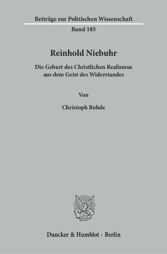 Cover Reinhold Niebuhr