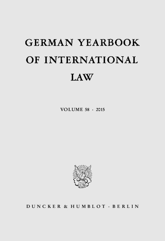 Cover German Yearbook of International Law / Jahrbuch für Internationales Recht