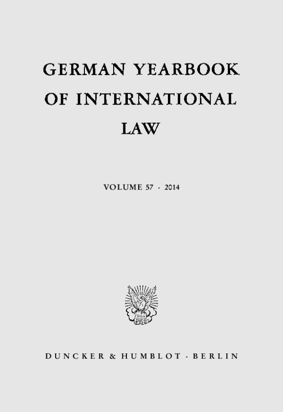 Cover German Yearbook of International Law / Jahrbuch für Internationales Recht