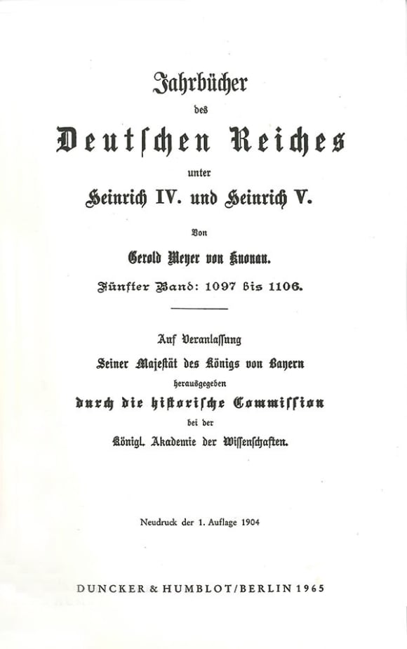 Cover Jahrbücher des Deutschen Reiches unter Heinrich IV. und Heinrich V