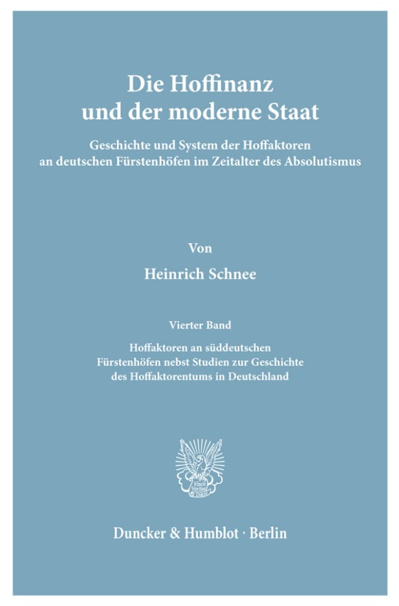 Cover Die Hoffinanz und der moderne Staat