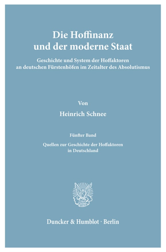 Cover Die Hoffinanz und der moderne Staat