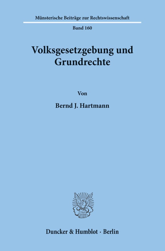 Cover Volksgesetzgebung und Grundrechte