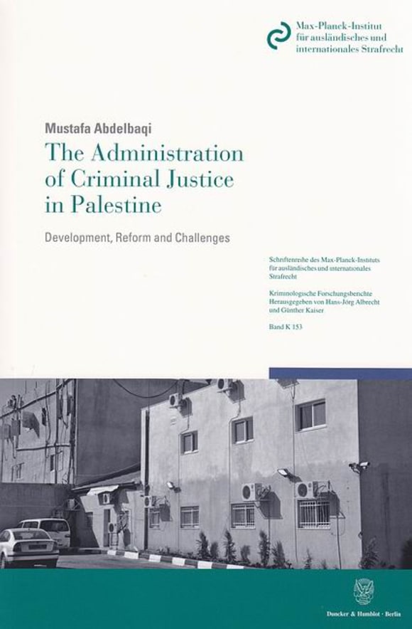 Cover The Administration of Criminal Justice in Palestine