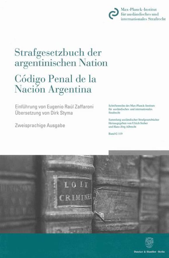 Cover Das Strafgesetzbuch der argentinischen Nation / Código Penal de la Nación Argentina